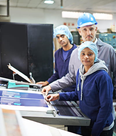 Technician interacting with a digital equipment training interface